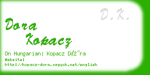 dora kopacz business card